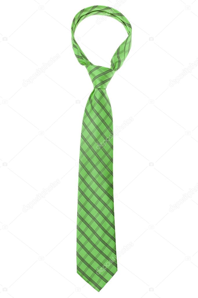 Checked grass green tie
