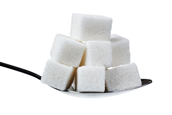 A spoonful of sugar cubes. — Stock Photo, Image