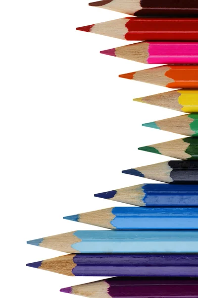 Πολλά διαφορετικά και χρωματιστά μολύβια — Φωτογραφία Αρχείου