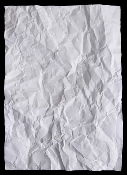 Folha branca de papel enrugada — Fotografia de Stock