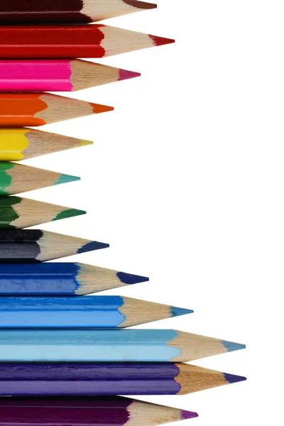 Många olika färgpennor — Stockfoto
