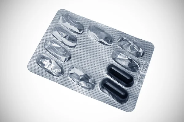 Últimas duas pílulas em blister — Fotografia de Stock