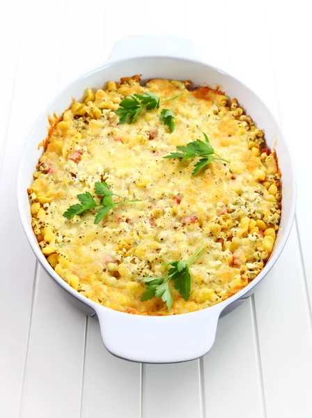 Casserole with pasta and greek cheese — Stock Photo, Image