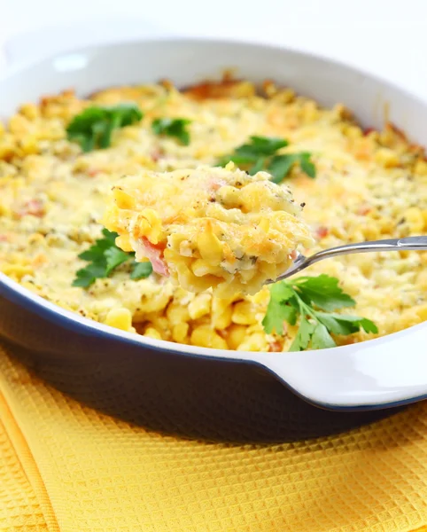 Casserole with pasta and greek cheese — Stock Photo, Image