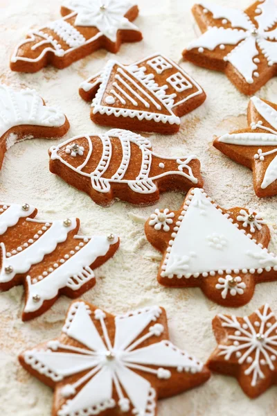 Delicious gingerbread cookies for Christmas — Stock Photo, Image
