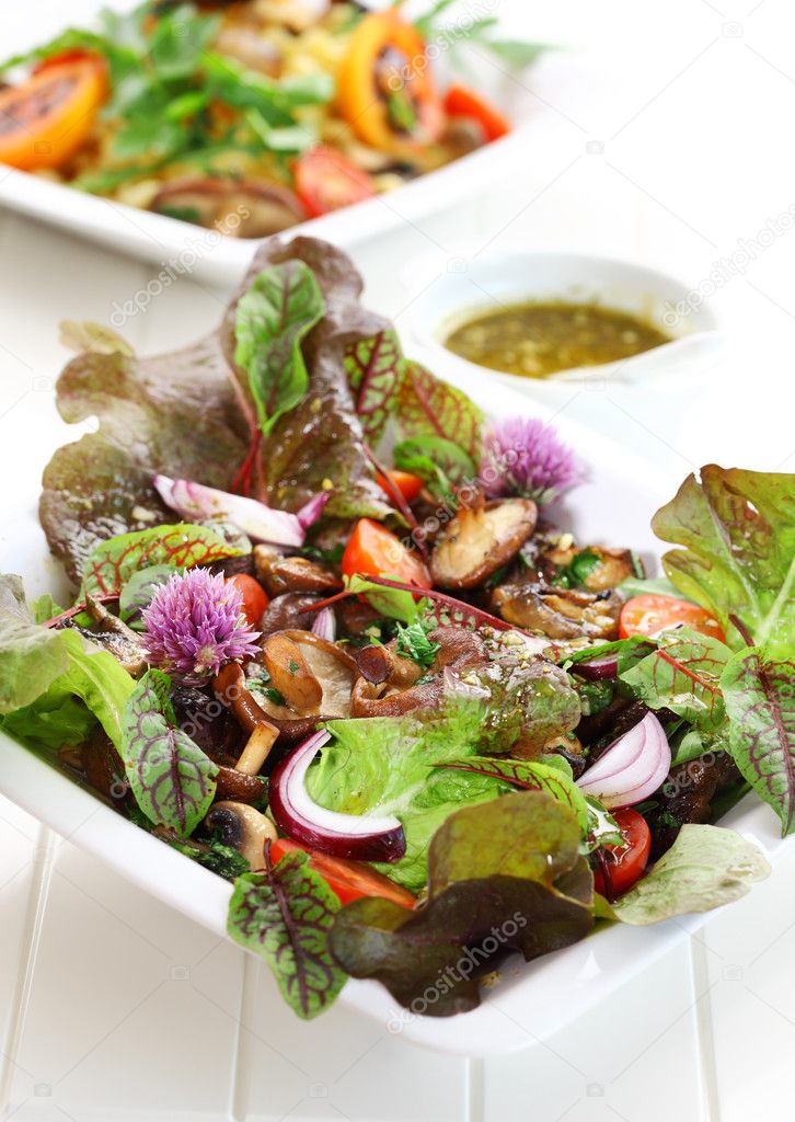 Low calorie salad with mushrooms