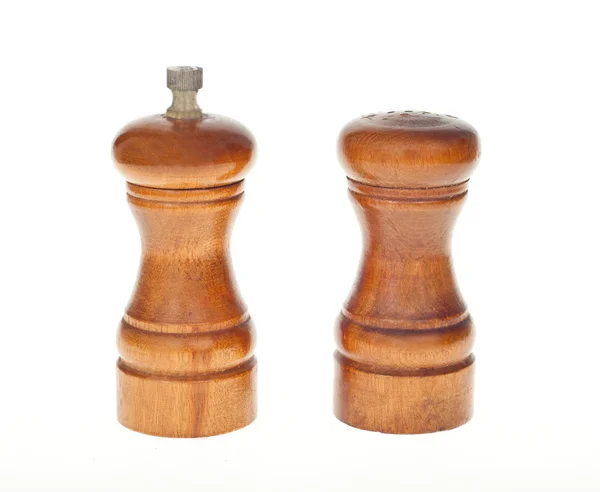 Sare și piper agitator de lemn — Fotografie, imagine de stoc