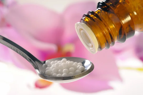 Homeopati ve globüller — Stok fotoğraf