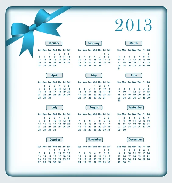 Ημερολόγιο 2013 και τόξο — Διανυσματικό Αρχείο
