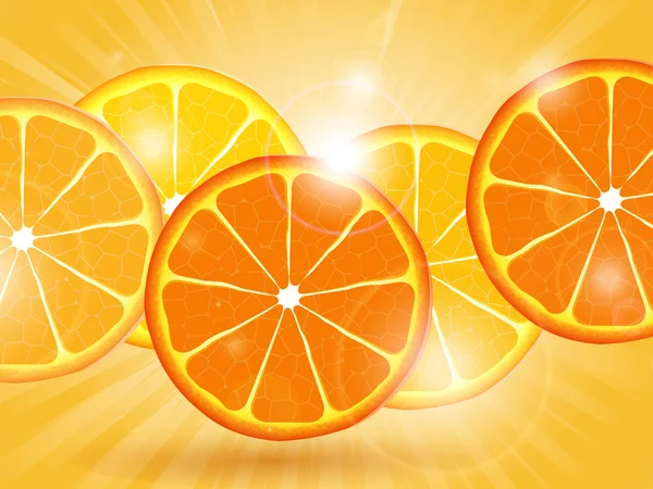 Sulu portakal dilimleri — Stok Vektör