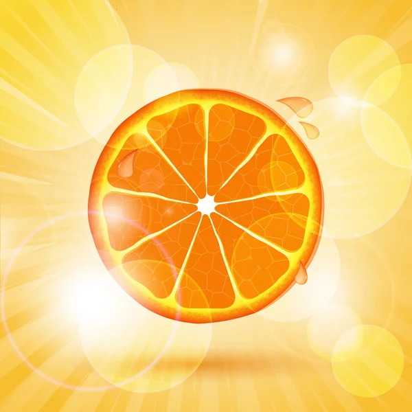 Rebanada de naranja jugosa — Vector de stock
