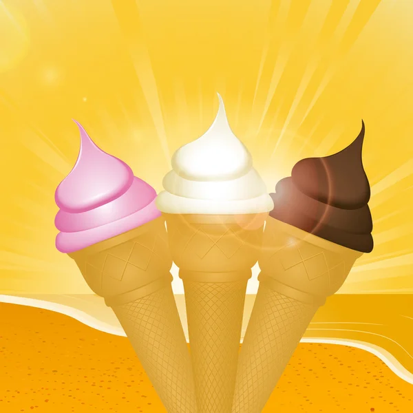 Tropical sunset ice creams — Stock Vector