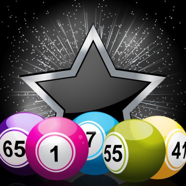 Star bingo ball background clipart