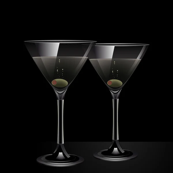 Cocktails martini — Vetor de Stock