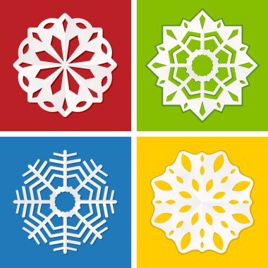 Paper snowflake set clipart