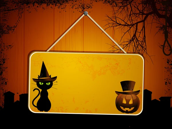 Cartel de Halloween en madera — Archivo Imágenes Vectoriales
