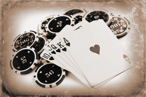 Винтажная концепция покера — стоковое фото