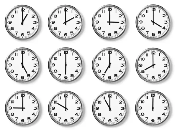 Set di orologi da parete — Foto Stock