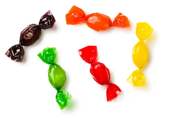 Colored candy wrapped in foil — Stock Photo, Image