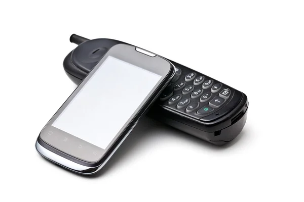 Oude en nieuwe cellphone — Stockfoto
