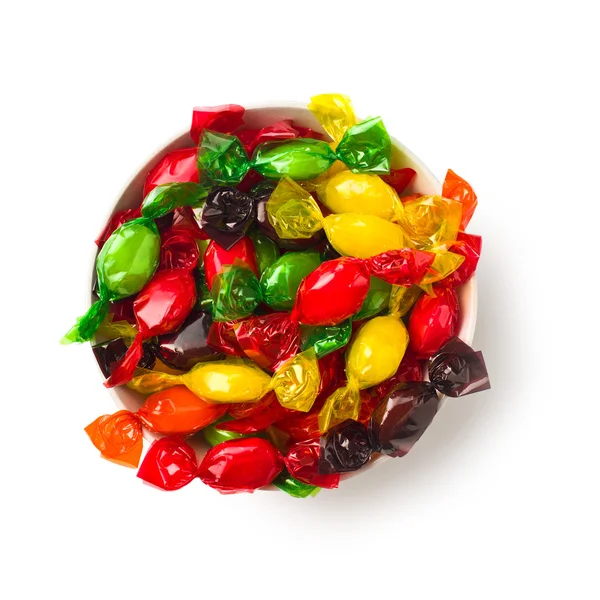 Colored candy wrapped in foil Stock Photo