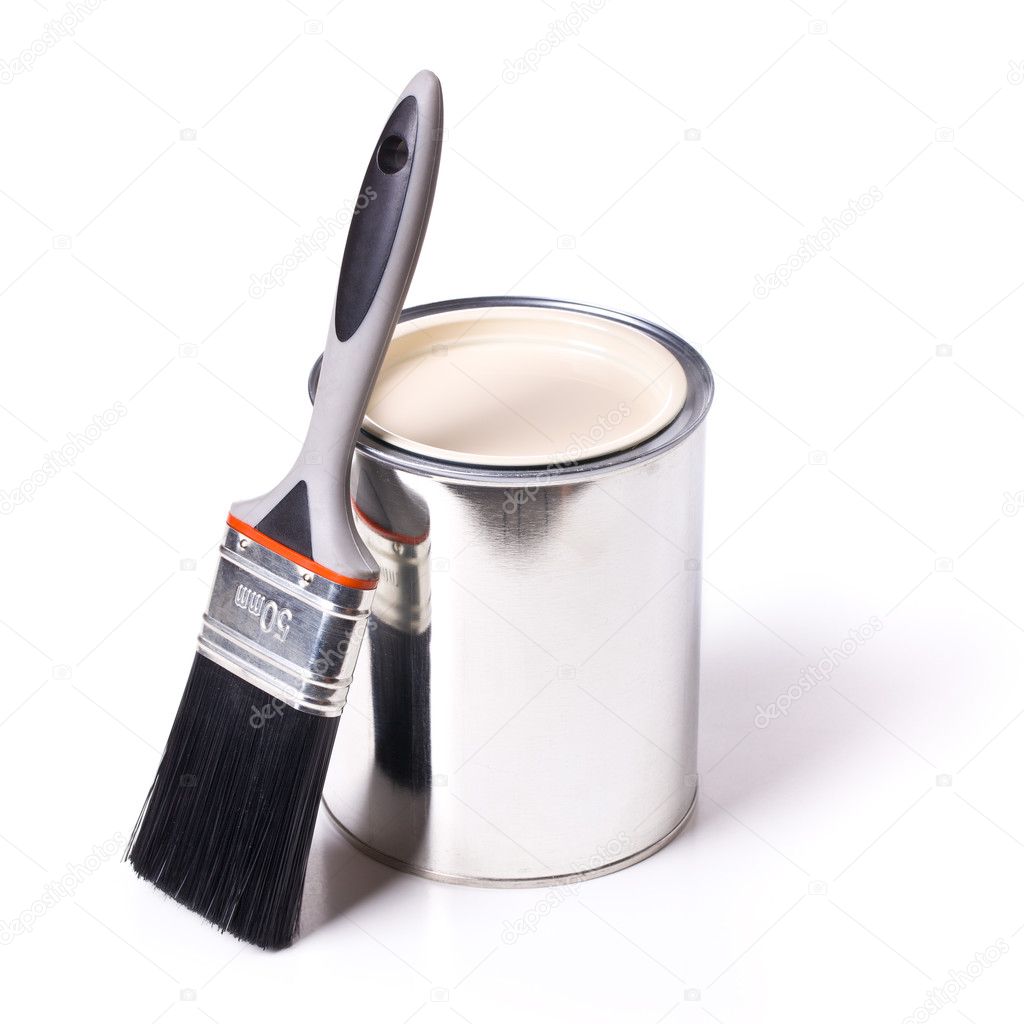  Paint  brush  and tin can   Stock Photo  jirkaejc 11637696