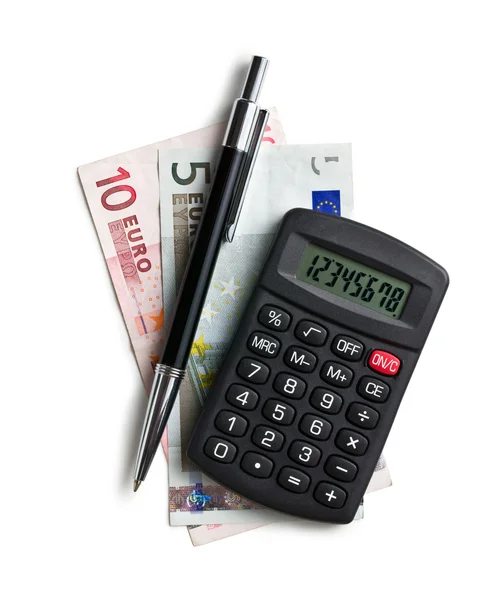 Kalkulator i euro waluty — Zdjęcie stockowe