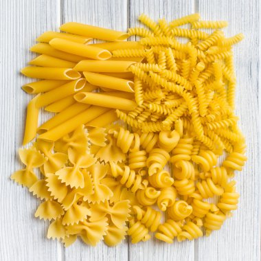 The various raw pasta background clipart