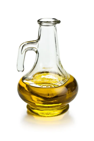 Decanter with olive oil — Stock Photo, Image
