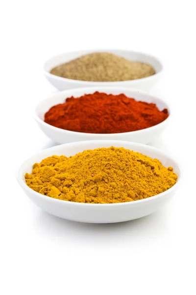 Olika färgade kryddor — Stockfoto