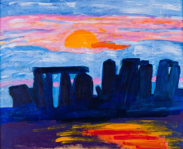 Stonehenge no Reino Unido pintura por Kay Gale — Fotografia de Stock