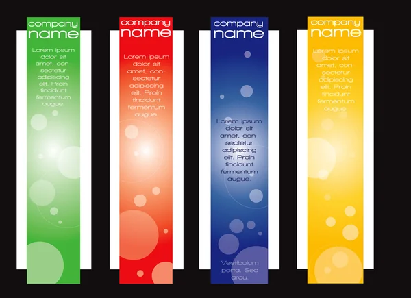 Vier colore verticale sticker — Stockvector