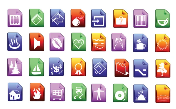 Conjunto de iconos de color — Vector de stock