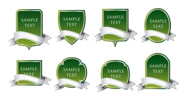 Green label set clipart