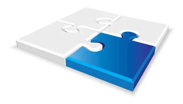 Blue 3d puzzle — Stock Vector