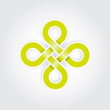 Green eternal knot concept clipart