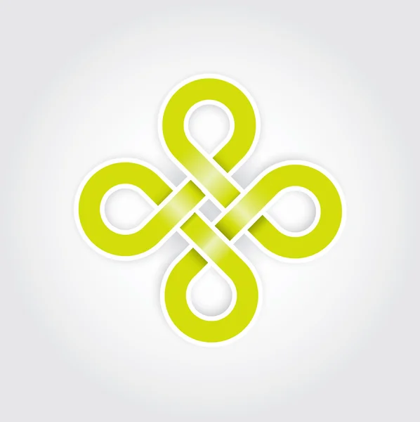 Green eternal knot concept — Stock Vector