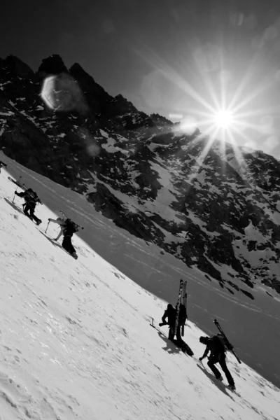 Kış dağcılık — Stok fotoğraf