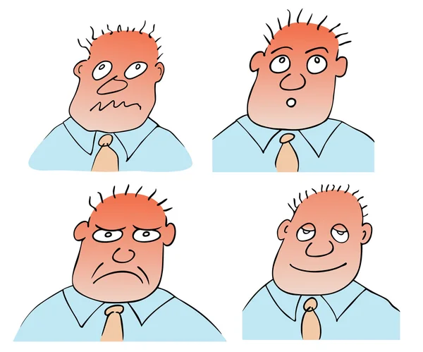 Diferentes expressões faciais — Vetor de Stock