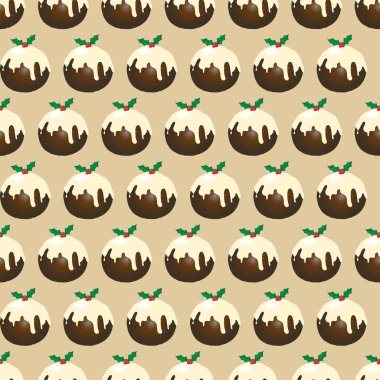 Christmas pudding seamless clipart