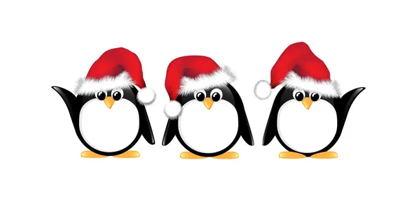 Christmas penguins isolated — Stock Vector