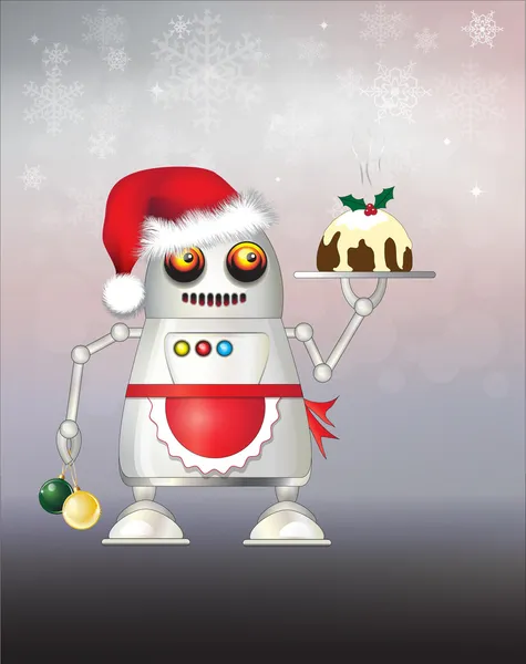 Christmas robot — Stock Vector