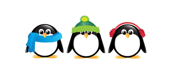 Pinguins isolados — Vetor de Stock