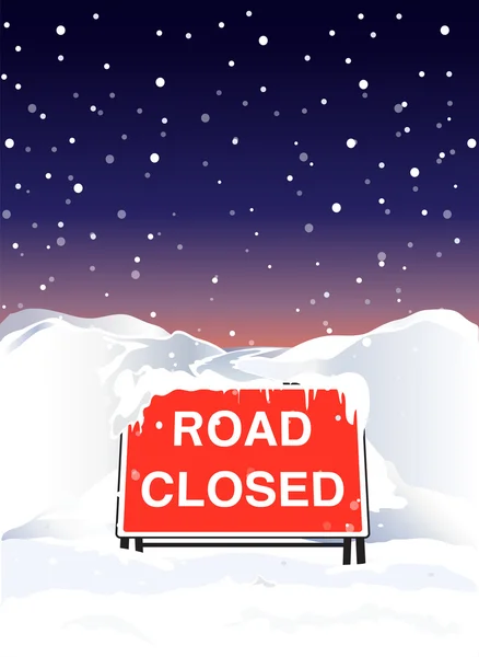 stock vector Road closed night