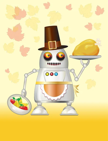 Thanksgiving robot — Stock vektor
