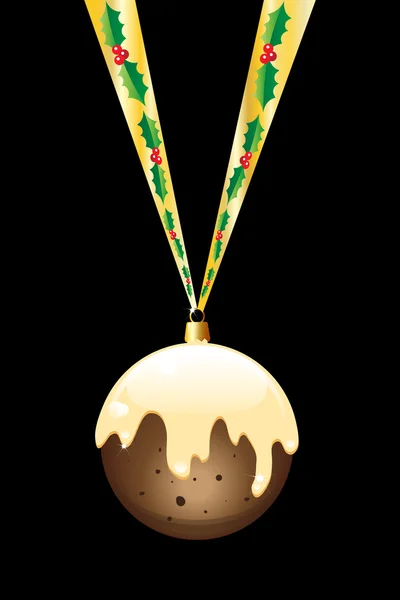 Christmas pudding bauble — Stockvector
