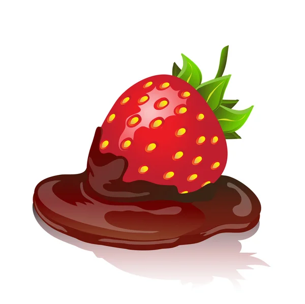 Chocolade aardbei — Stockvector