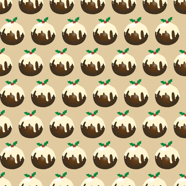 Pudding de Noël sans couture — Image vectorielle