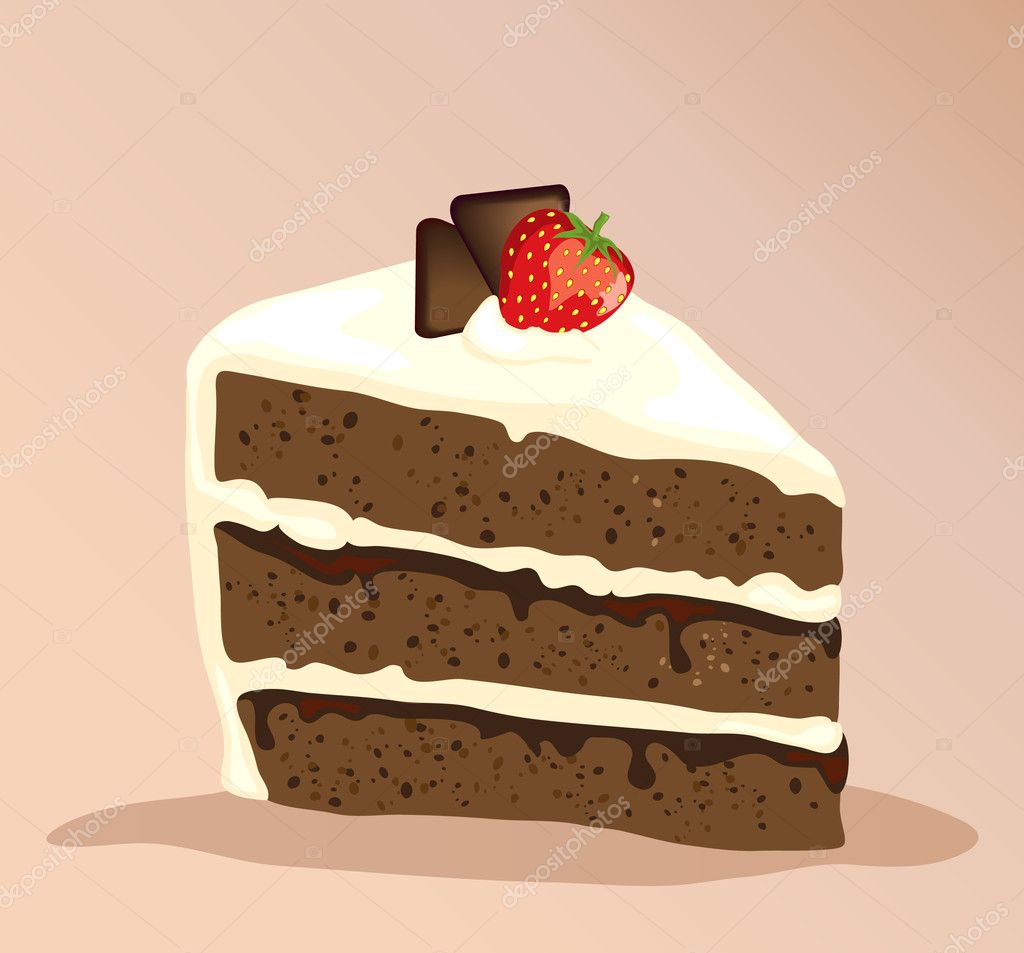 Векторный шоколадный кусок торта