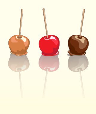 Candy apples reflected clipart